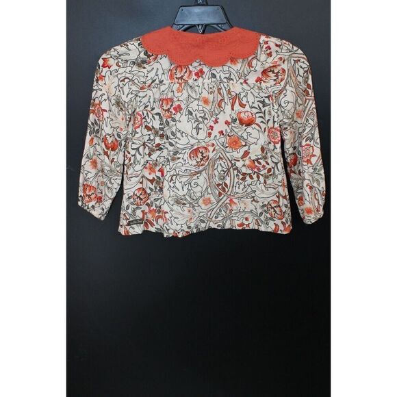 Matilda Jane Heart to Heart Meadow Brook Floral Gauze Collared Blouse 8 - Picture 6 of 8